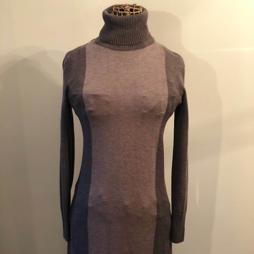 Gray Color Cashmere Blend Sweater Dress